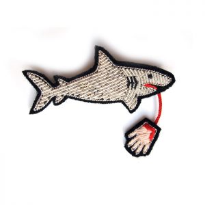 Set of Shark Teeth Patches Combo Sneaker Iron On Embroidered