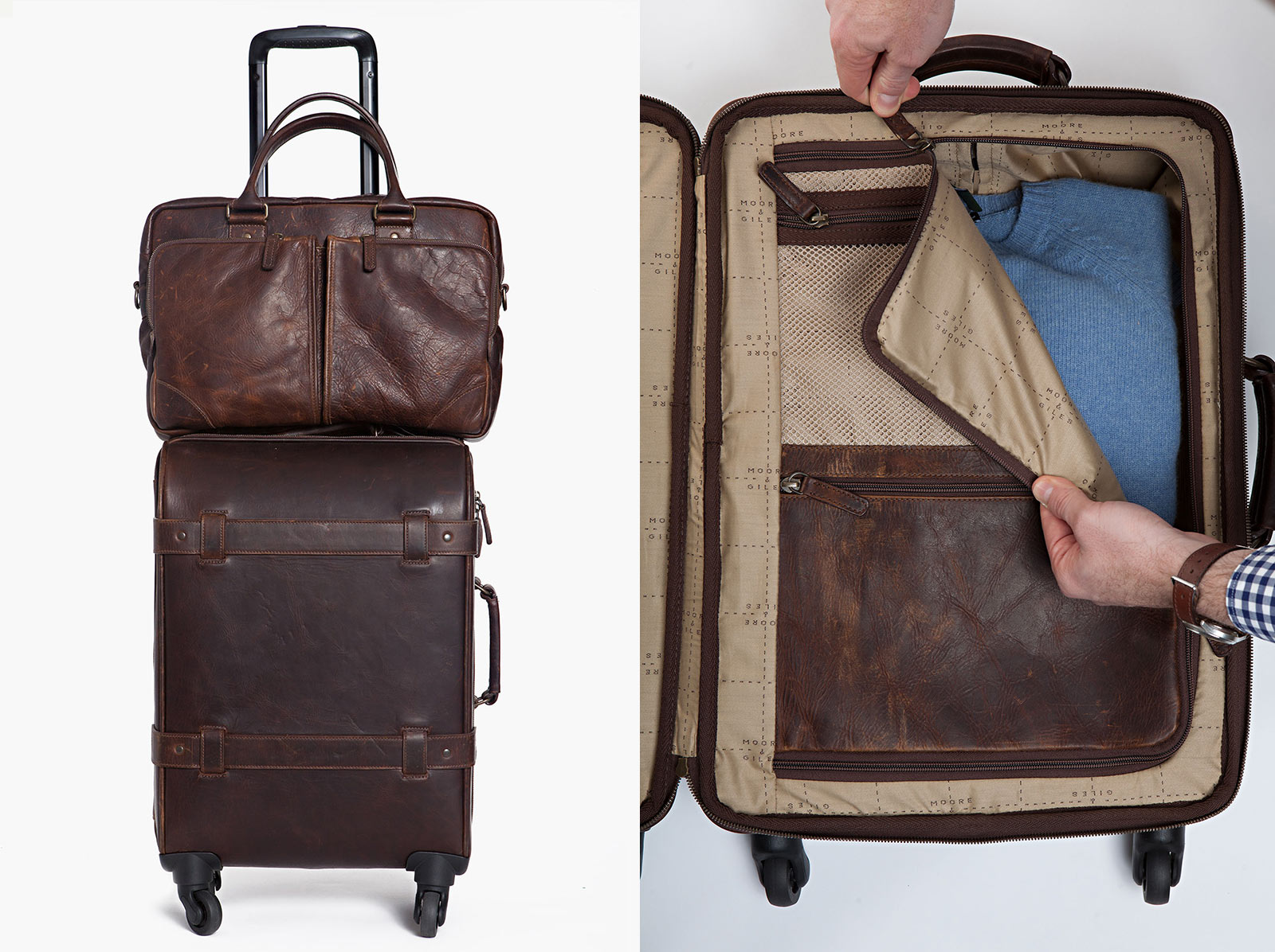 The Parker Leather Rolling Suitcase - COOL HUNTING®