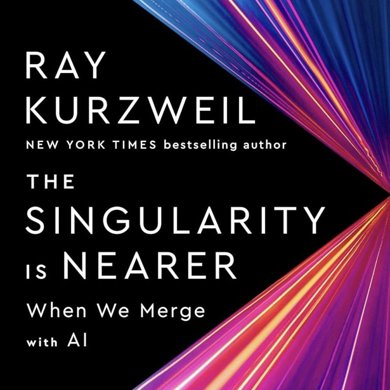 This is a photo of the cover of Ray Kurzweil's The Singularity is Nearer