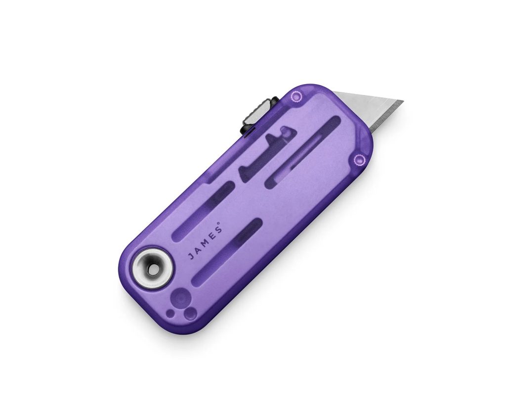 The Palmer pocket utility knife comes in see through plastic or aluminum