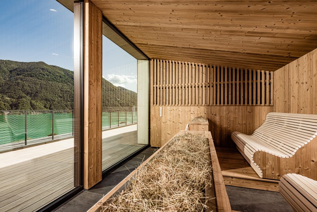 A view of the lake from the property's  hay sauna 